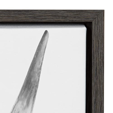 Kate and Laurel Sylvie Highland Cow Framed Canvas Wall Art by Amy Peterson, 23x33 Gray, Rustic Wall Decor for Living Room, Bedroom, Kitchen Or Nursery