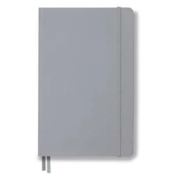 Minimalism Art, Premium Hard Cover Notebook Journal, Large Size, Composition B5 7.6"x10", 186 Numbered Pages, Gusseted Pocket, Ribbon Bookmark, Extra Thick Ink-Proof Paper 120gsm (Dotted, Gray)