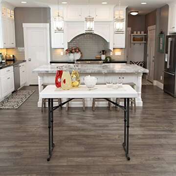 Lifetime Commercial Height Adjustable Folding Utility Table, 4-Foot