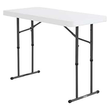 Lifetime Commercial Height Adjustable Folding Utility Table, 4-Foot