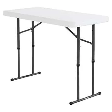 Lifetime Commercial Height Adjustable Folding Utility Table, 4-Foot