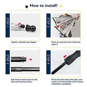 Lesypet Dog Umbrella with Leash for Small Pets, Umbrella for Dogs Fits 20” Back Length Pets