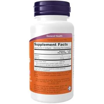 NOW Supplements, Aloe Vera (Aloe barbadensis) 10,000 mg, Supports Digestive Health*, 100 Softgels