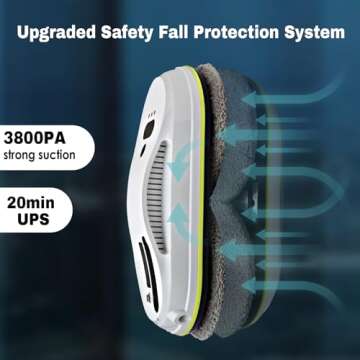 Sophinique Window Cleaner Robot with Auto Water Spray, Window Cleaning Robot Remote Control with 3 C...