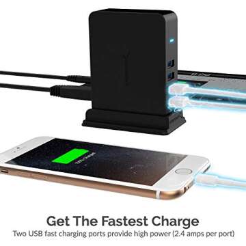 Sabrent 7 Port USB 3.0 Hub & Charging Ports with Adapter