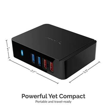 Sabrent 7 Port USB 3.0 Hub & Charging Ports with Adapter