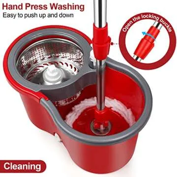 PULNDA Spin Mop Set with 3 Microfiber Refill Heads