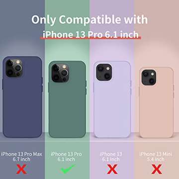 Cordking Designed for iPhone 13 Pro Case, Silicone Ultra Slim Shockproof Protective Phone Case with [Soft Anti-Scratch Microfiber Lining], 6.1 inch, Stone