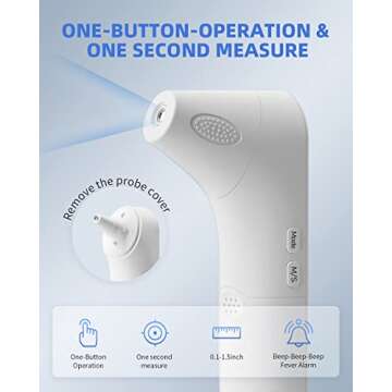 Ear Forehead Thermometer for Adults and Kids: COOCEER Touchless Temperature Measurement - Fast Easy and Accurate Digital Fever Thermometers for Family, Baby, Infants, Toddler, Children