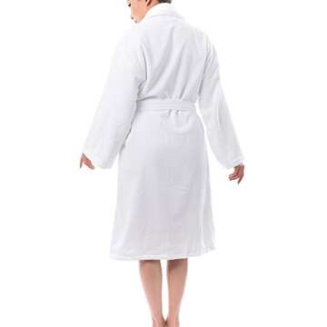 alpine swiss Blair Womens Cotton Terry Cloth Bathrobe Shawl Collar Velour Spa Robe,White,Small / Medium
