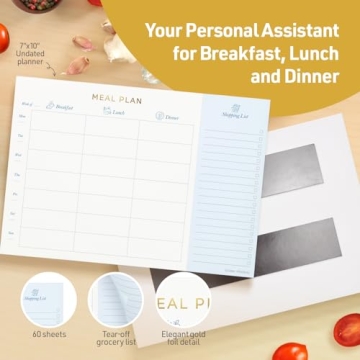 Golden 4Rabbits Meal Planner & Grocery List Magnet