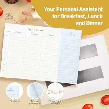 Golden 4Rabbits Meal Planner & Grocery List Magnet