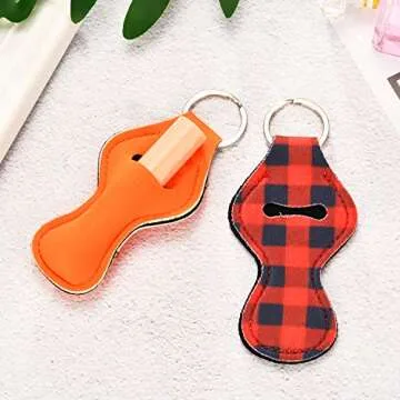 Zhanmai 10 Colorful Lip Balm Holder Keychain Set