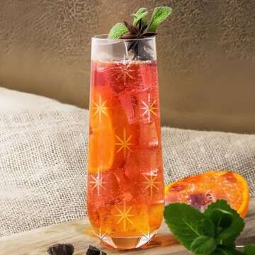 SHOSHIN Stemless Champagne Flutes - Hand-Crafted Elegance