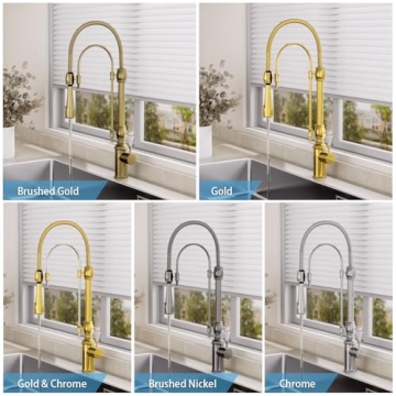 KunMai Gold Kitchen Faucet with Pull Down Sprayer