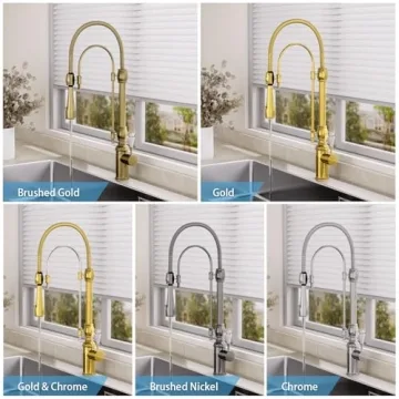 KunMai Gold Kitchen Faucet with Pull Down Sprayer