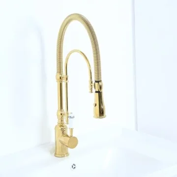 KunMai Gold Kitchen Faucet with Pull Down Sprayer