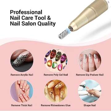 MelodySusie 4X Coarse Large Barrel Nail Drill Bit 3/32'', Professional Tungsten Carbide Nail Bit for Acrylic Gel Nails Fast Remove Manicure Pedicure Polishing, Two Way Rotate, Nail Salon Supply