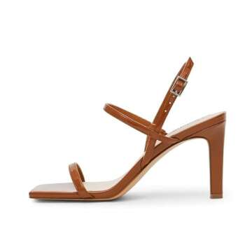 Modatope Sandals for Women Open Toe Strappy Sandal Heels for Women Brown Sandals Square Toe Womens H...