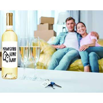 Funny Housewarming Gifts - 5 Wine Labels for House Warming Presents for Couple, New Homeowners or Realtor Gifts - Funny First Time Home Owner Gift Ideas - Housewarming Gifts New Home