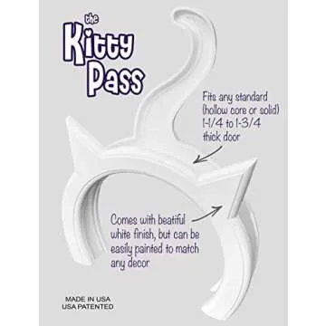The Kitty Pass Interior cat Door - let Your cat in and Out of Closed Doors, Secure pet Proof gate Latch - for Cats up to 21 lbs