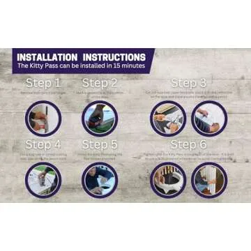 The Kitty Pass Interior cat Door - let Your cat in and Out of Closed Doors, Secure pet Proof gate Latch - for Cats up to 21 lbs