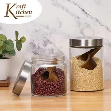 Kraft Kitchen Wooden Measuring Cups & Spoons Set - Eco-Friendly Kitchen Tool