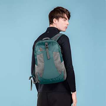 sinotron 22L Lightweight Packable Hiking Backpack, Small Hiking Backpack Day Pack for Women Men Travel Camping Vacation, Dark Green