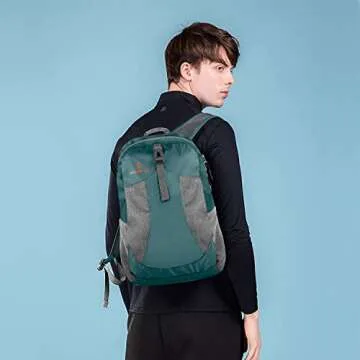 sinotron 22L Lightweight Packable Hiking Backpack, Small Hiking Backpack Day Pack for Women Men Travel Camping Vacation, Dark Green