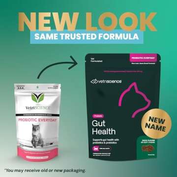 VetriScience Extra Strength Gut Health Probiotics for Cats, Digestion Support, Gas & Diarrhea, Itchy...