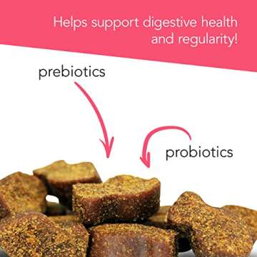 VetriScience Extra Strength Gut Health Probiotics for Cats, Digestion Support, Gas & Diarrhea, Itchy Dogs, Cough, Immune Support, 120 Million CFU per Chew, 60 Chews