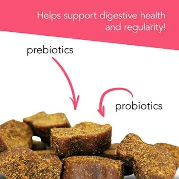 VetriScience Extra Strength Gut Health Probiotics for Cats, Digestion Support, Gas & Diarrhea, Itchy Dogs, Cough, Immune Support, 120 Million CFU per Chew, 60 Chews