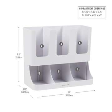 Mind Reader 6 Compartment Coffee Condiment Organizer