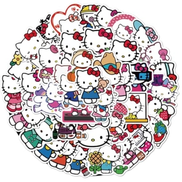 50pcs Cute Hello Cat Kitty Waterproof Stickers Pack