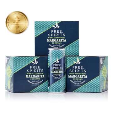Free Spirits Margarita (12 Pack) Non-Alcoholic Cocktail - Ready To Drink Mocktail - Low Sugar, Real ...