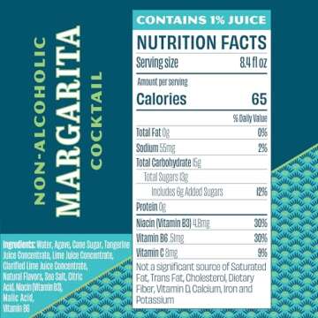 Free Spirits Margarita (12 Pack) Non-Alcoholic Cocktail - Ready To Drink Mocktail - Low Sugar, Real Fruit Juice, B-Vitamins - Award-Winning - 8.4 fl oz Cans