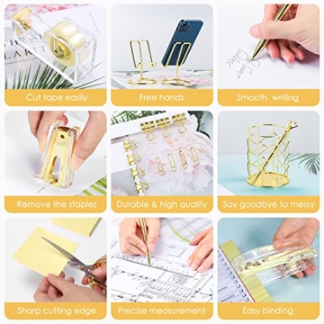 Aibocn Gold Desk Accessories Set for Office Supplies