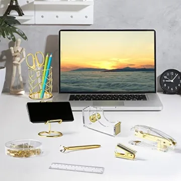 Aibocn Gold Desk Accessories Set for Office Supplies