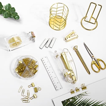 Aibocn Gold Desk Accessories Set for Office Supplies