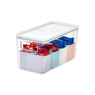 Rosanna Pansino x iDesign Kitchen Storage Bins Set – Multicolored Recycled Plastic Bins with Lid, ...