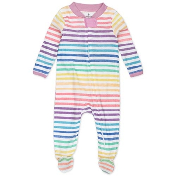 HonestBaby 1-Pack Sleep and Play Footed Pajamas One-Piece Sleeper Jumpsuit Zip-Front Pjs Organic Cot...