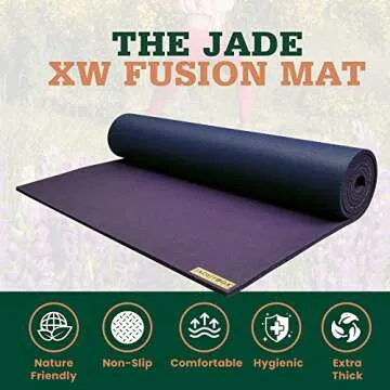 JadeYoga Fusion XW Yoga Mat – Extra thick Yoga Mat with More Cushioning, Home Workout Mat for Men ...