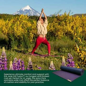 JadeYoga Fusion XW Yoga Mat – Extra thick Yoga Mat with More Cushioning, Home Workout Mat for Men and Women, Premium and Sturdy Exercise Mat with Extra Strong Grip