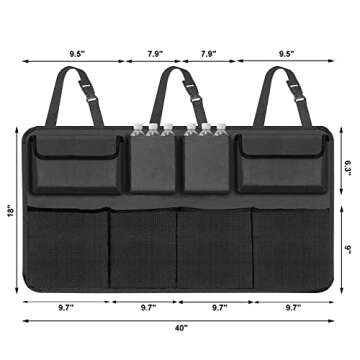 Snuopfy Car Trunk Organizer, Backseat Hanging Organizer with 8 Large Storage Bag Super Capacity -Tru...