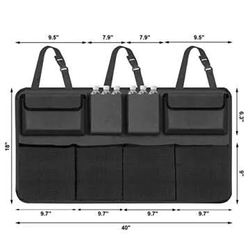 Snuopfy Car Trunk Organizer, Backseat Hanging Organizer with 8 Large Storage Bag Super Capacity - Tr...