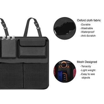 Snuopfy Car Trunk Organizer, Backseat Hanging Organizer with 8 Large Storage Bag Super Capacity -Trunk Organizer for SUV,Truck,Van -Your Space Saving Expert