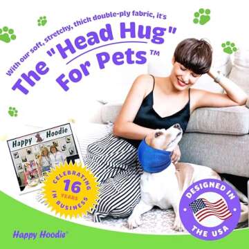 Happy Hoodie The Original Calming Band for Dogs & Cats - for Anxiety Relief & Calming Dogs – Noise...