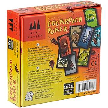 Cockroach Poker Party Game | Bluffing Strategy Card Game for Adults and Kids | Ages 8+ | 3-6 Players | Average Playtime 15-25 Minutes