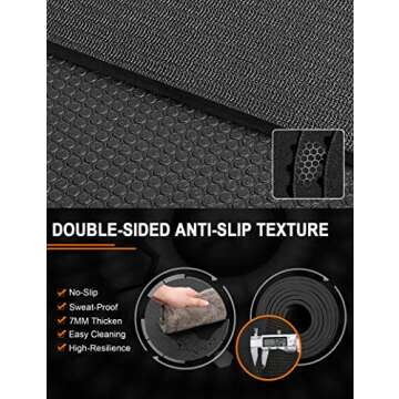 Large Workout Mat 12'x6'x7mm Exercise Mat for Home Gym Workout Flooring Mat All Purpose Fitness Mat ...