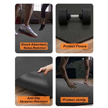 Large 12'x6' Workout Mat for All Fitness Activities